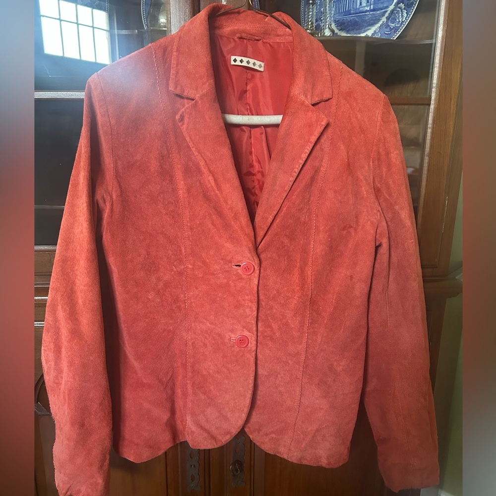 Women's Orange Suede Jacket